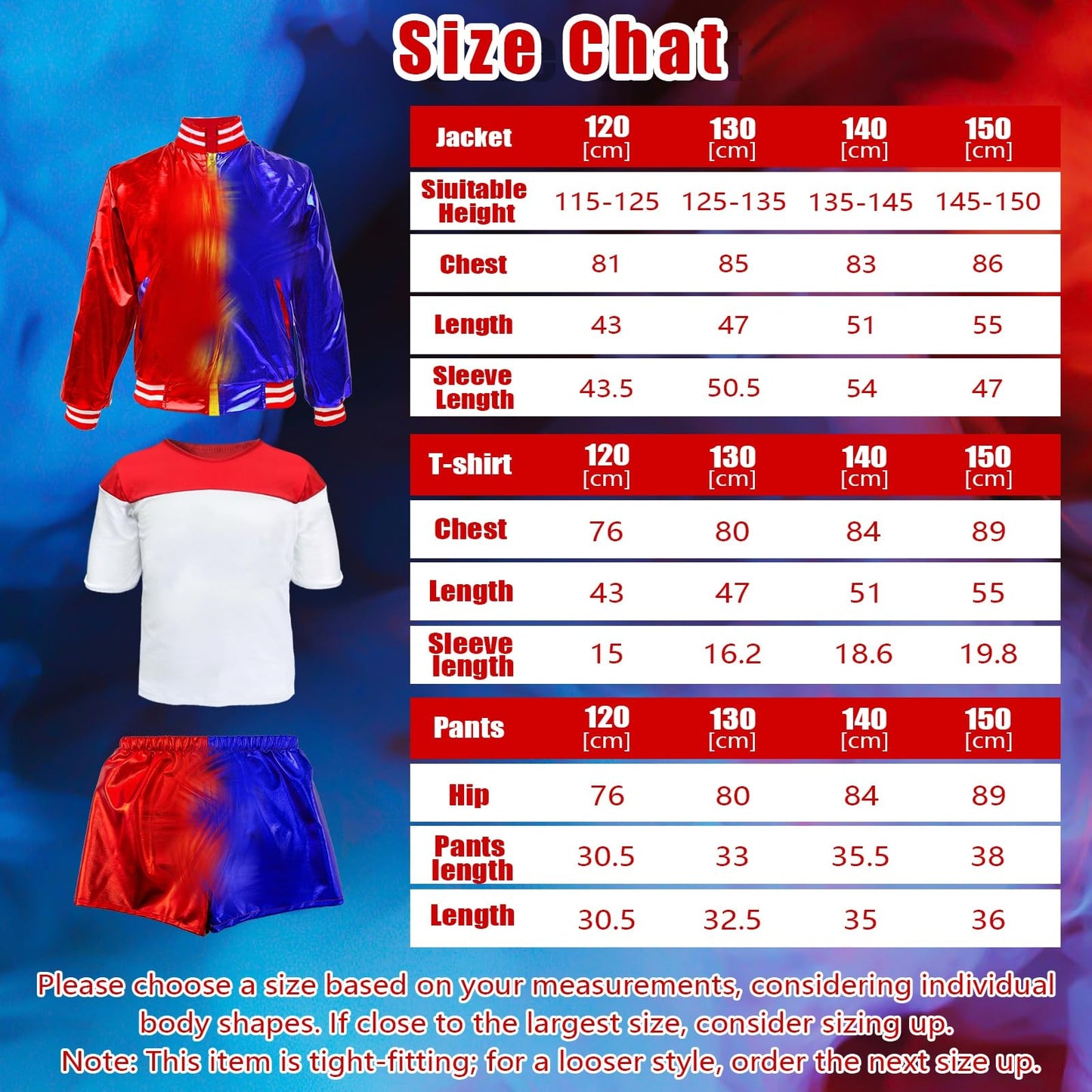 Kitimi Costumes for Kids Girls- Villain Halloween Fancy Dress Outfits Set Carnival Cosplay Costume Kit Include Jacket, T-Shirt, Shorts, Gloves, Wig, Tattoo, Baseball Bat for Theme Party Children 150