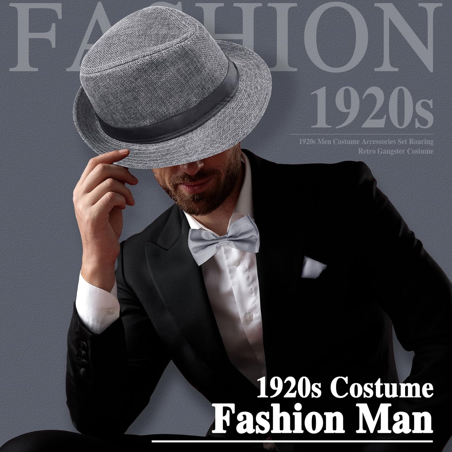 1920s Men Costume Accessories Set Roaring Retro Gangster Costume