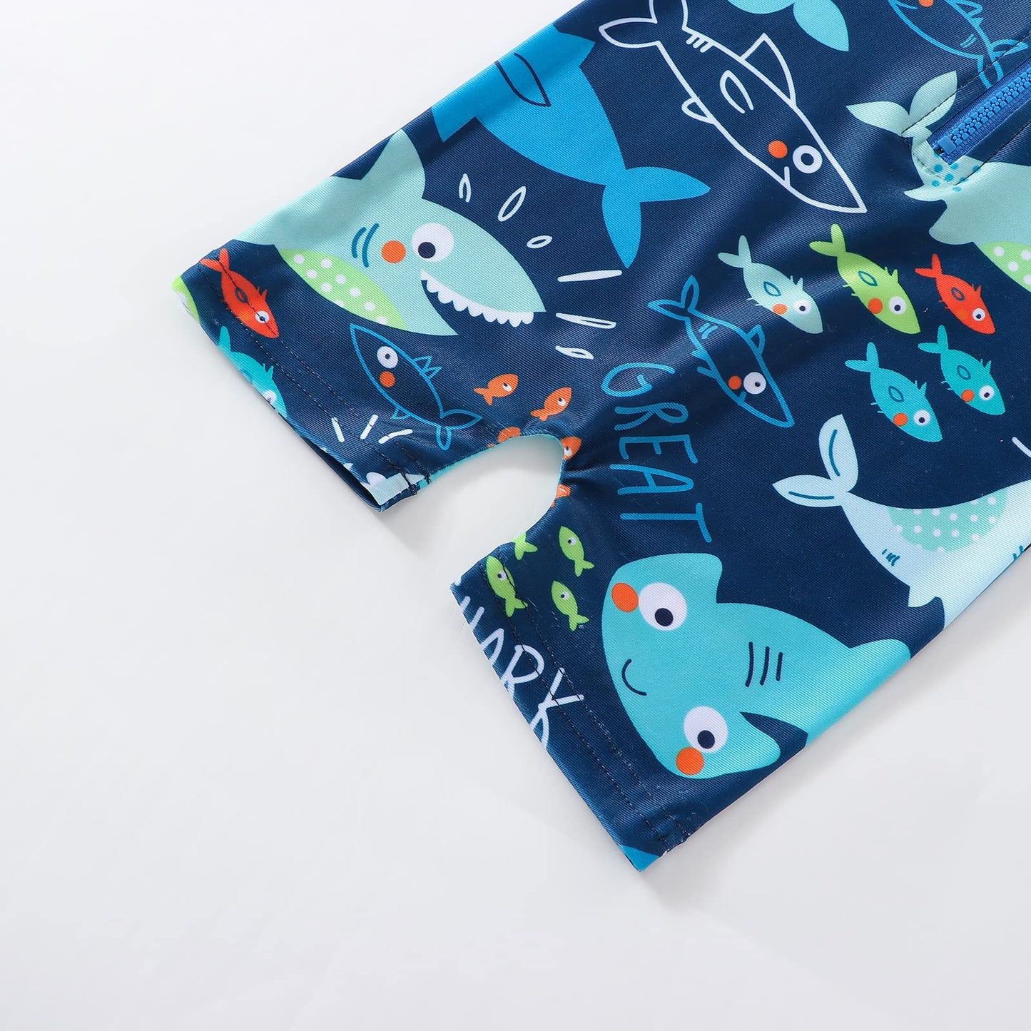 Nicoxijia Baby Boy Swimsuit Swimming Costume Infant Rash Guard Swimwear One Piece Zipper Swimwear Sun Protection Bathing Suit (Blue, 6-12 Months)