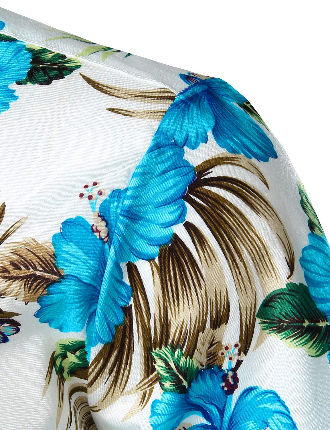 Men's Flower Casual Button Down Short Sleeve Hawaiian Shirt Uk-a335