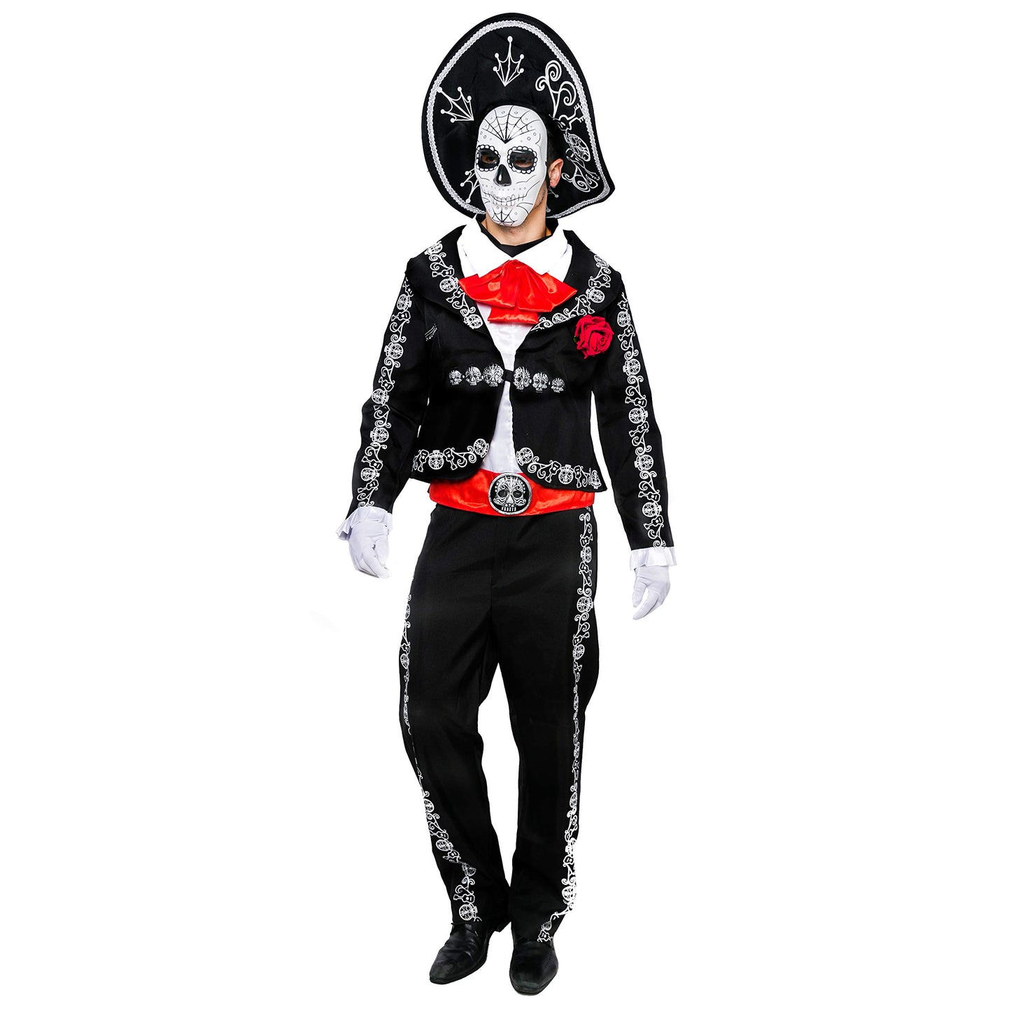 Spooktacular Creations Mens Day of The Dead Mariachi Senor Adult Costume Set Halloween Dress Up Party, Dia Muertos