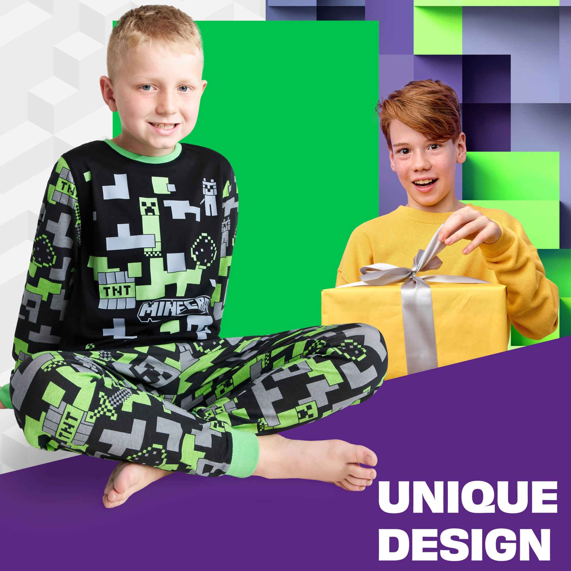 Boys Pyjamas Set - Cotton Lounge Wear Long Top and Bottoms (image 3)