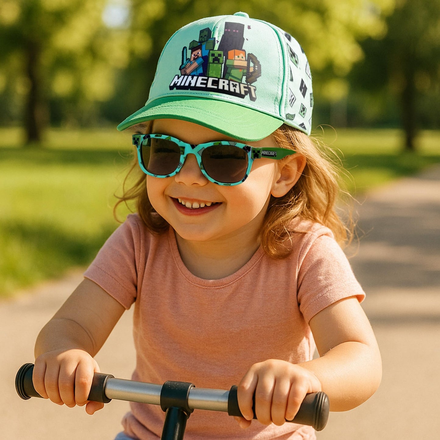 Minecraft Cap and Free Sunglasses Set - Light Blue and Green - Kids (image 6)