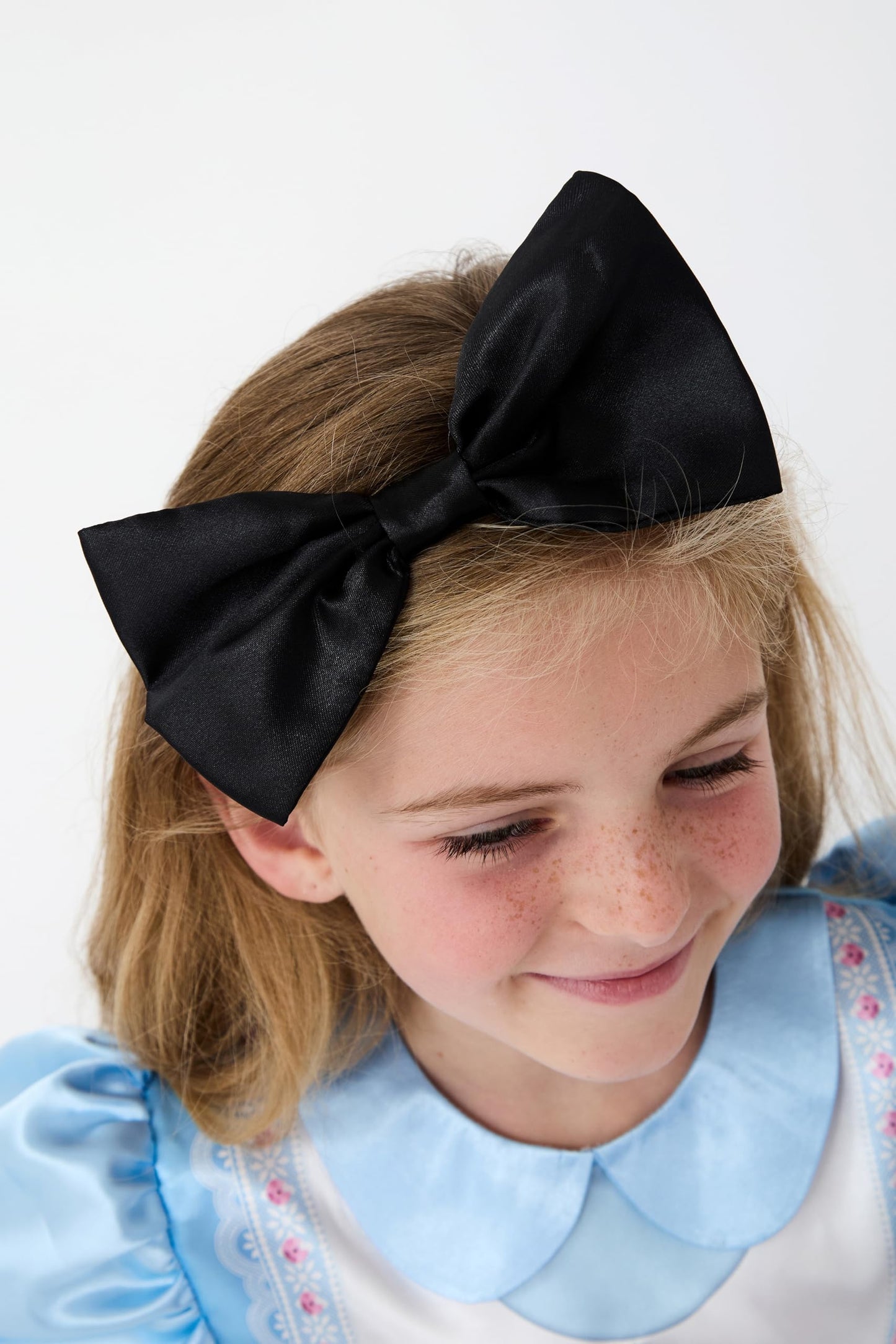 Blues Group Wonderland Alice Girls Costume with Bow Headband, Book Character Fancy Dress, World Book Day, Party Outfit, Ages 3-10 (6-8 Years)