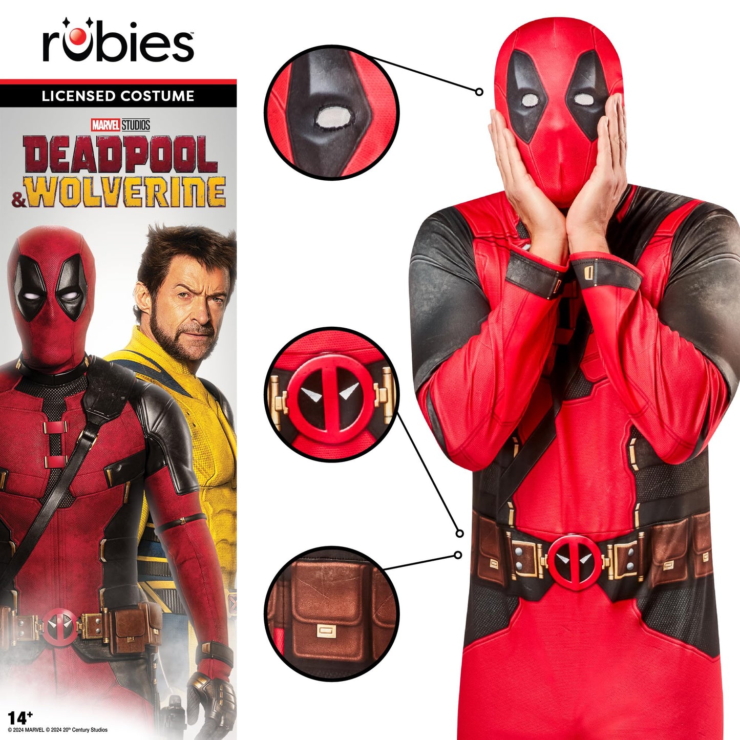 Deadpool Adult Fancy Dress - Men - Multicoloured - M Halloween