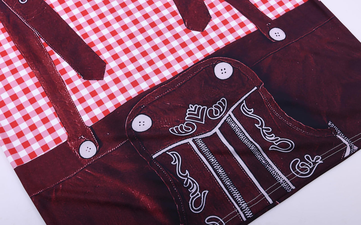 LIKPOJA Men's Bavarian Oktoberfest Costume Shirts German Beer Short Sleeve T-Shirts for Adult(Red A,M)