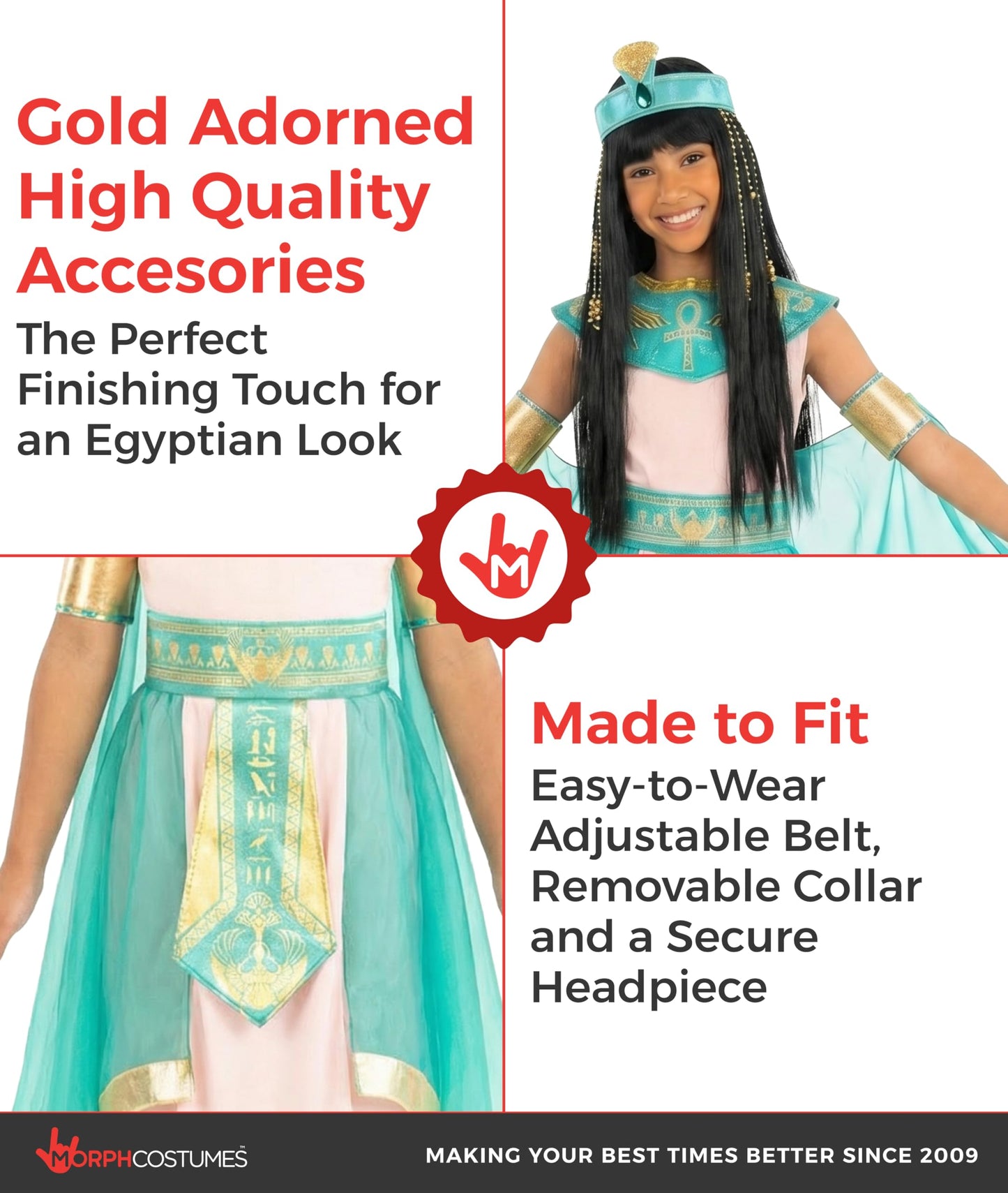 Morph Queen Cleopatra Costume Kids, Egyptian Costumes For Girls, Girls Egyptian Costume, World Book Day Costumes For Girls 12-14 Years