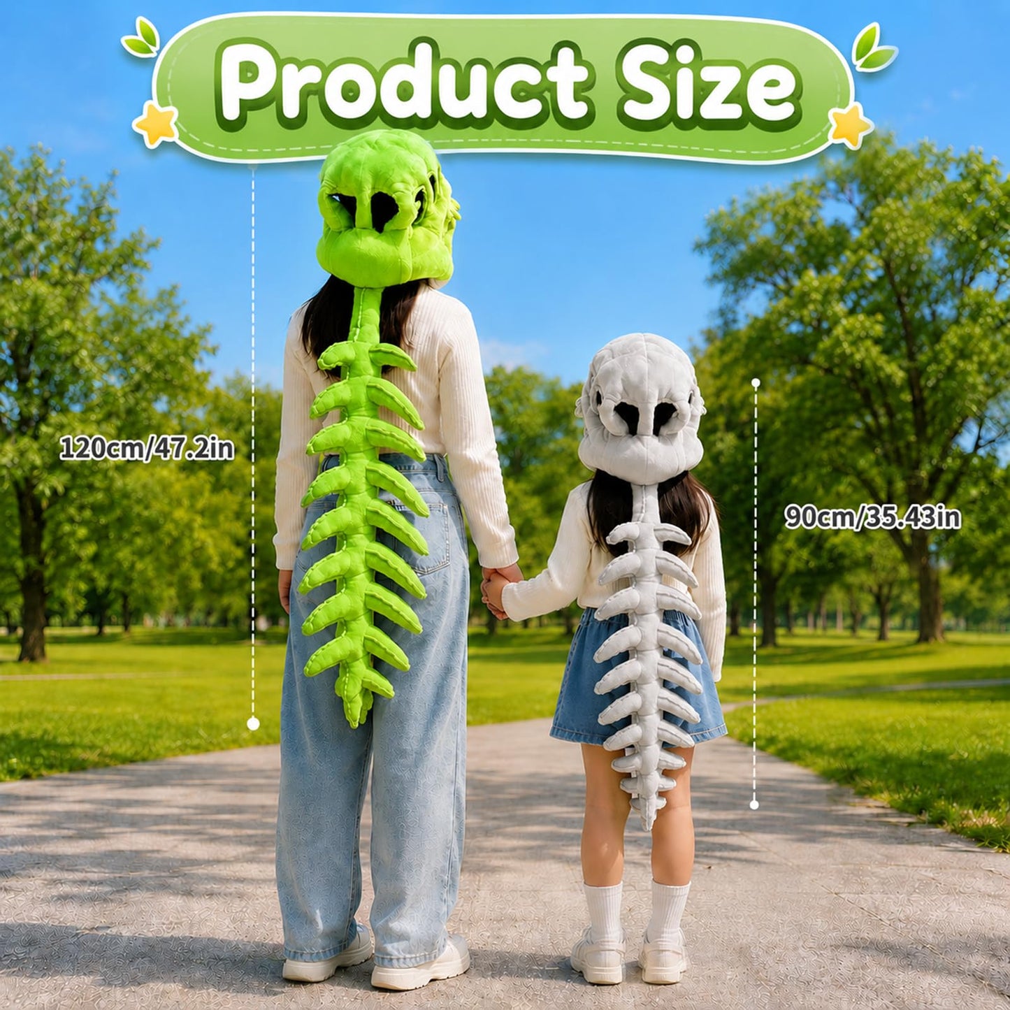 DVDVBOOM Dinosaur Skeleton Costume, Realistic Dinosaur Skeleton Costume, Wearable Soft Fossil Outfit, Plush Dinosaur Skull Headpiece And Spine Costume, Halloween Fun Dinosaur Costume for Cosplay