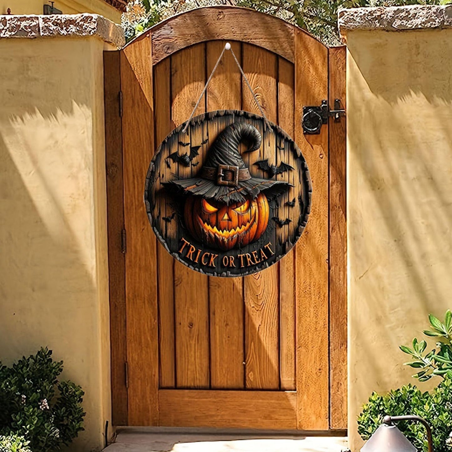 Halloween Decorations, Wood Sign Pumpkin Ornaments, Wicked Pumpkins with Hats, Indoor Outdoor Home Halloween Decor