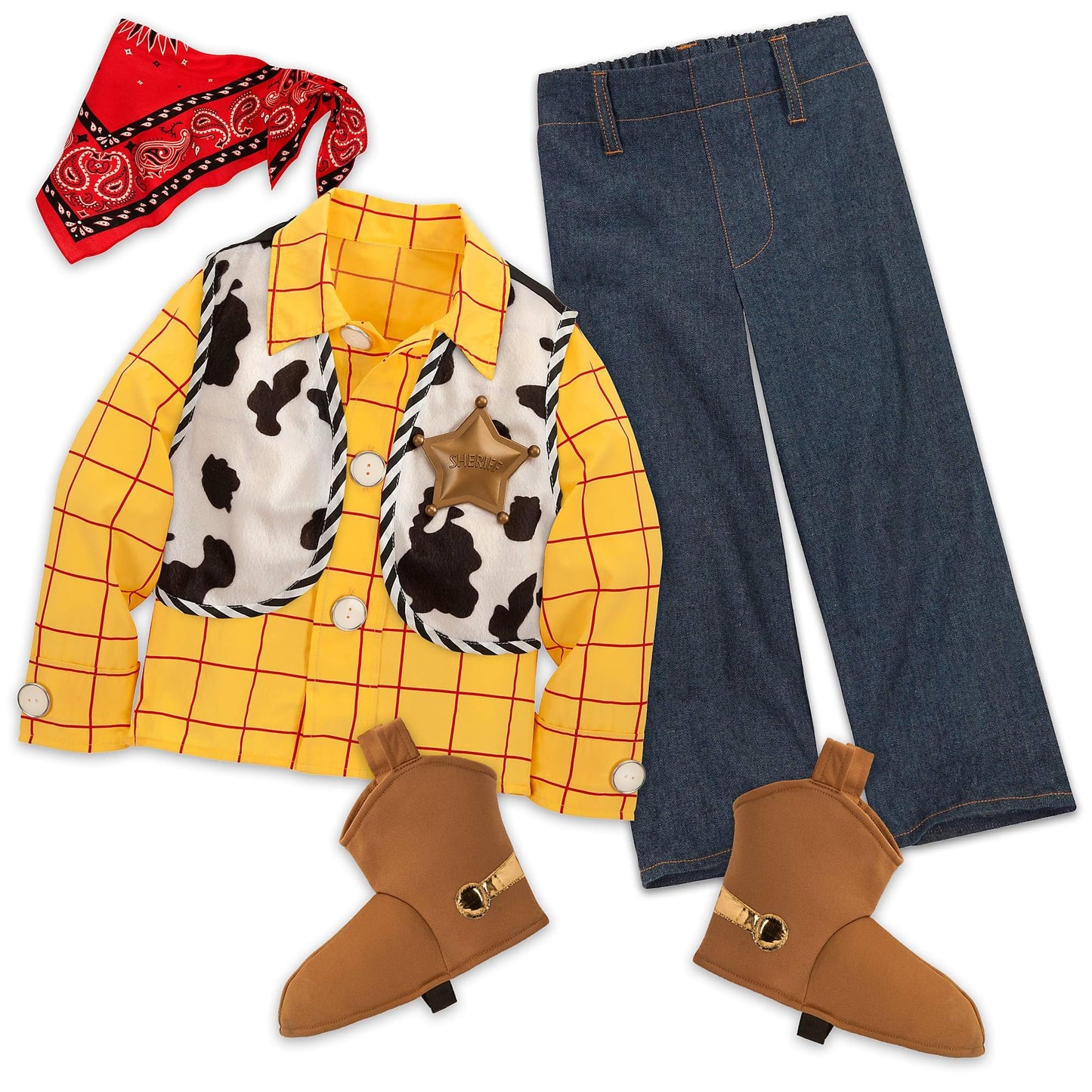 Disney Store Official Sheriff Woody Costume, Toy Story, Cow Boy Outfit for Fancy Dress, Halloween and Roleplay, Age 4