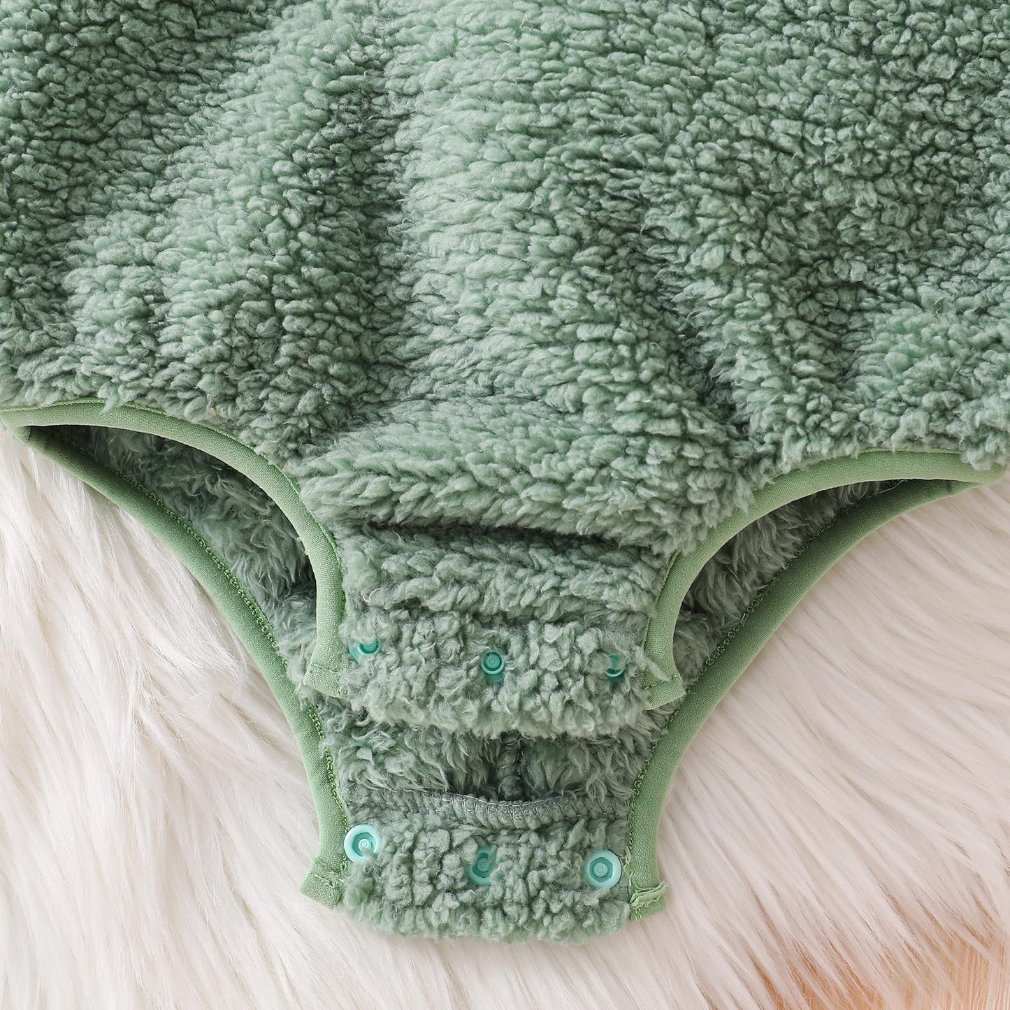 Carolilly Baby Boys Dinosaur Outfits Winter Warm Infant Baby Jumpsuit Newborn Hood Romper Plush Sleeveless Bodysuits Toddler Halloween Clothes (Green, 0-3 Months)
