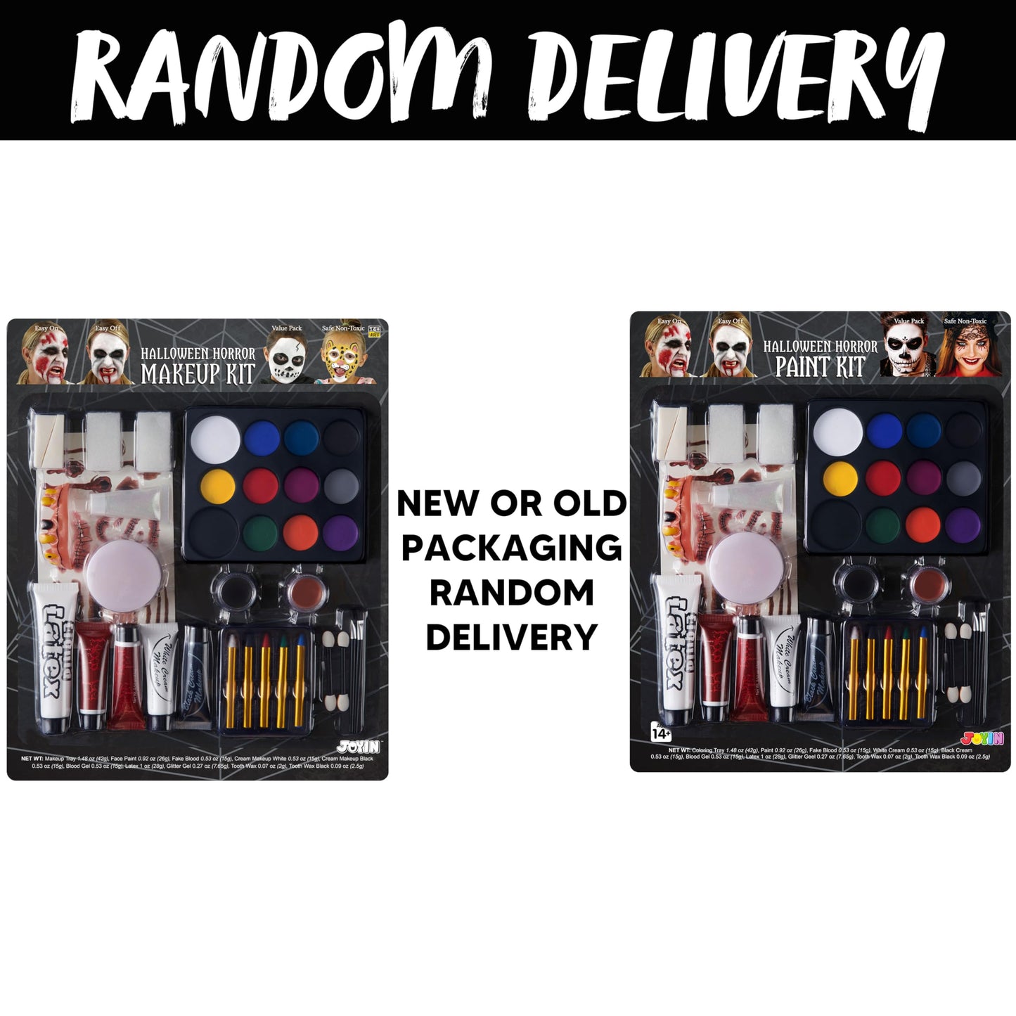 JOYIN 36 Pcs Halloween Face Paint Kit Makeup Set for Body Painting Party Cosplay Special Effects, All-in-1 Face Paint Palette Crayons Brushes Tooth Wax