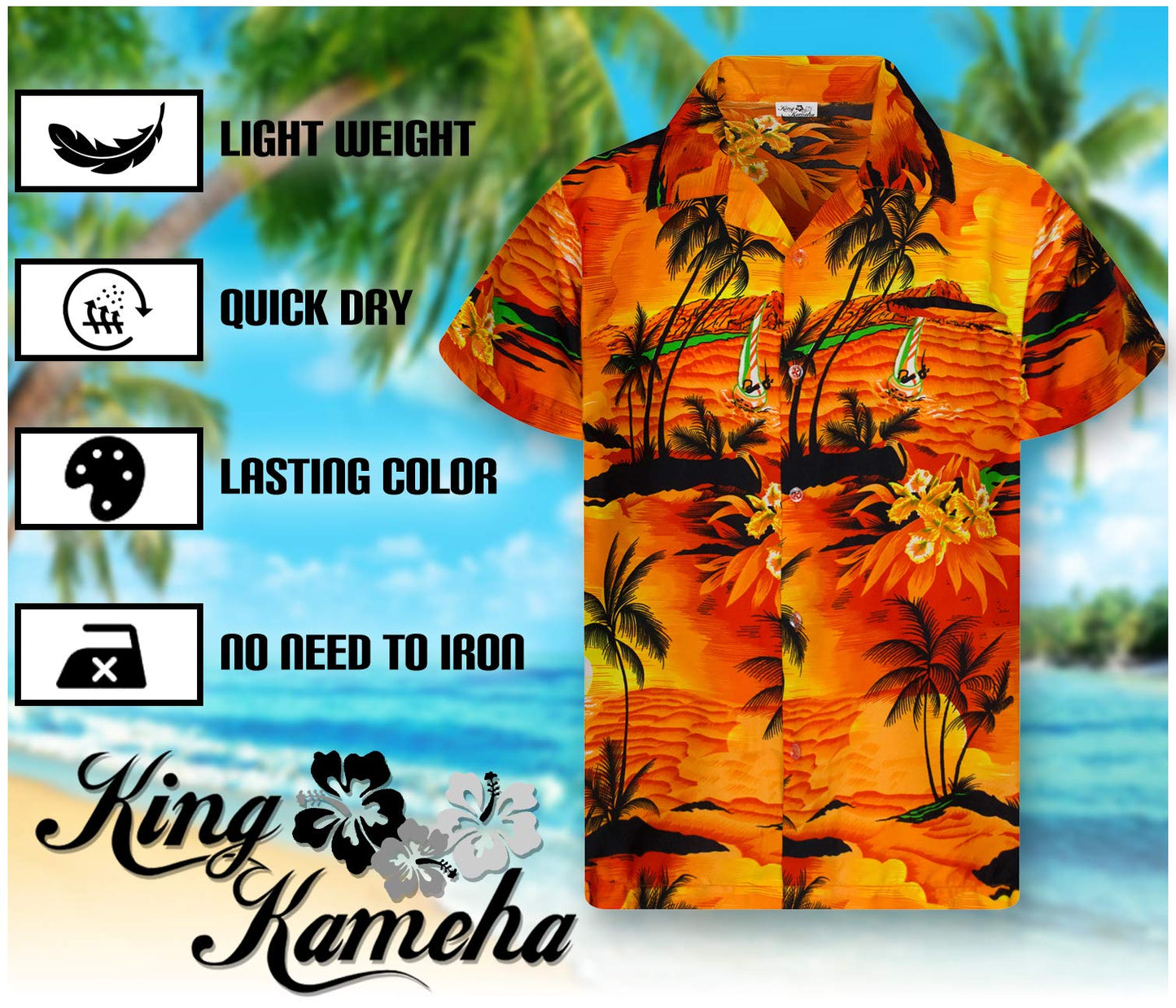 Men JK-Surf Ugly-Shirt Regular Button-Down Short-Sleeve