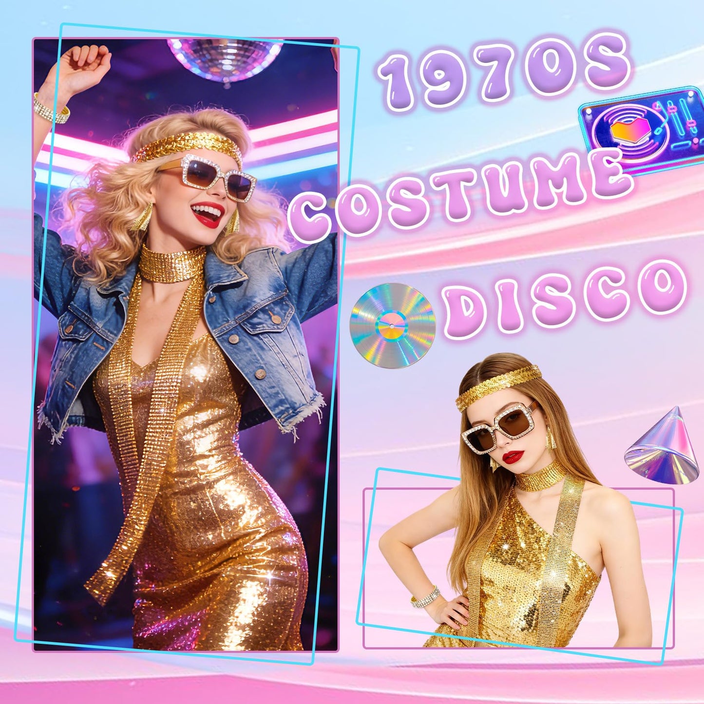 70s Disco Costume Set for Women - 1970s Disco Fancy Dress (image 5)