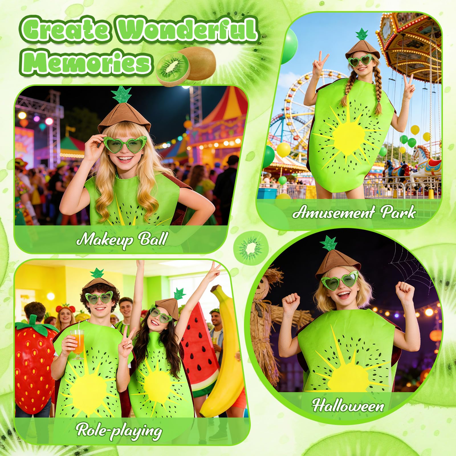 Kiwi Fruit Costume for Adults - Funny Fruit Fancy Dress Kit (image 7)