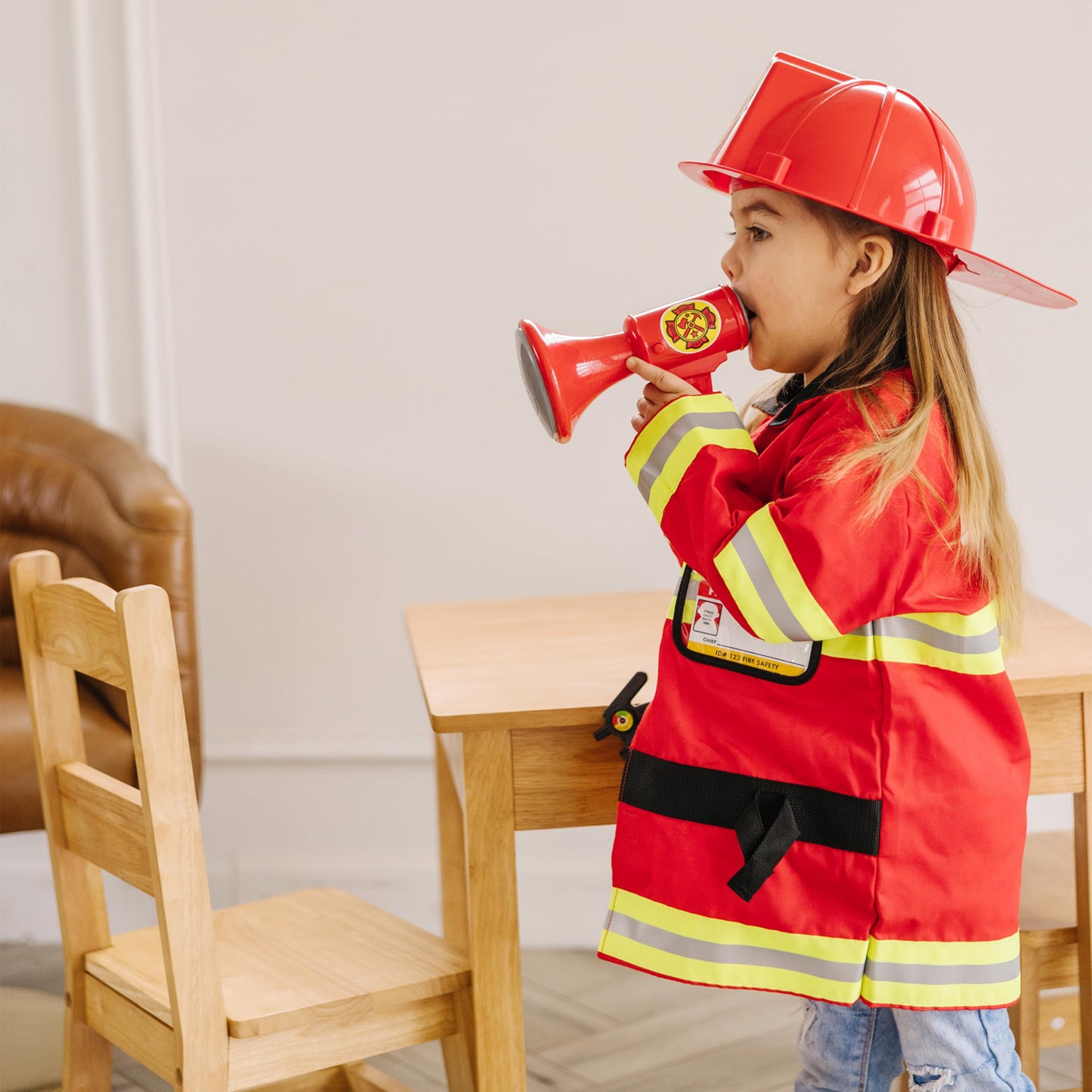 Melissa & Doug Kids Fireman Costume Role Play Toys | Fancy Dress for Children & Toddlers Halloween Costumes | Pretend Play Gifts for Kids Age 3 to 6