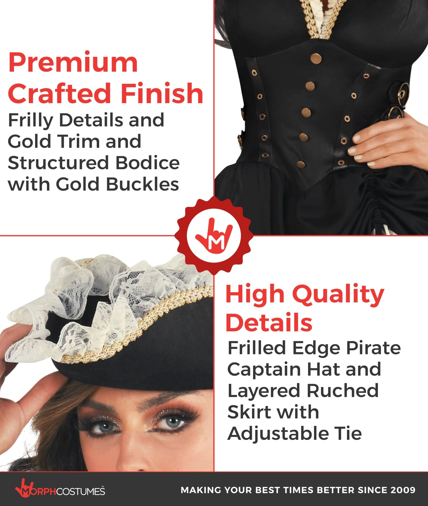 Pirate Costume Adult Women - Womens Pirates Costume - Pirate Dress (image 3)