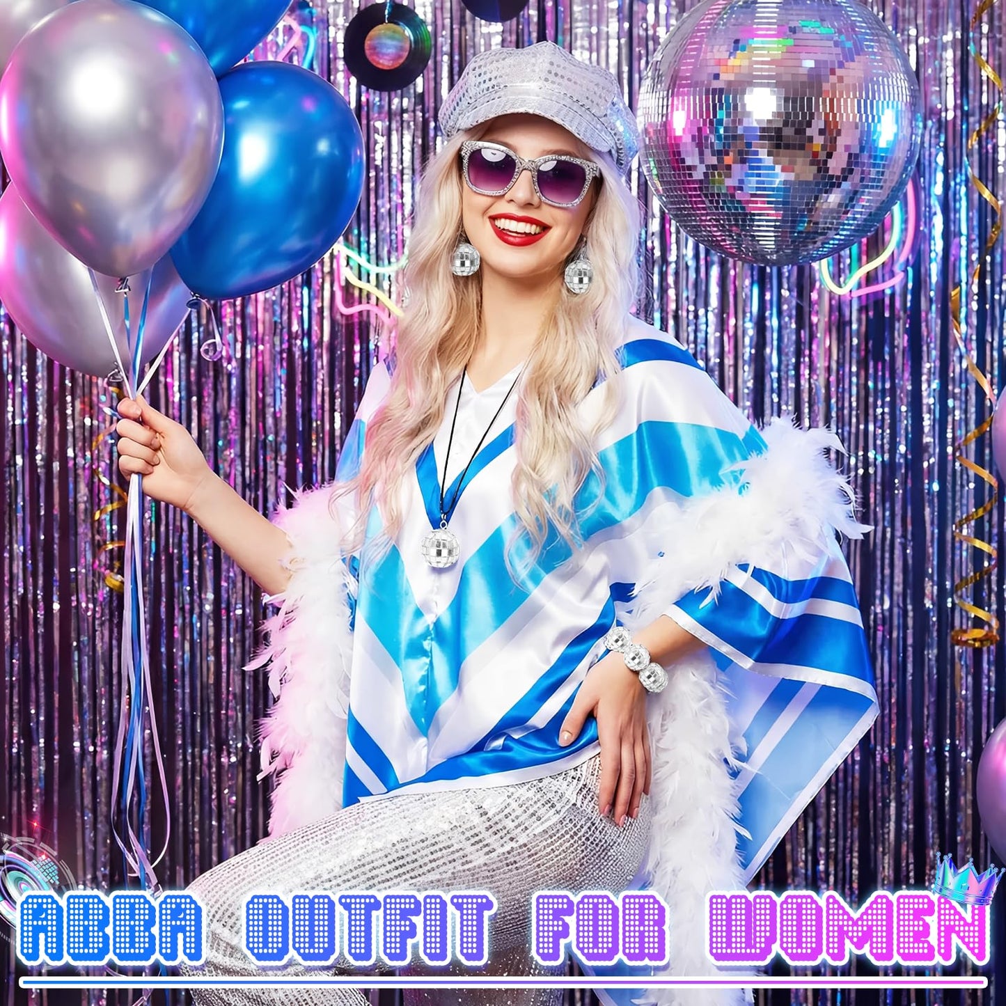 Disco Fancy Dress Accessories Set for Adults - 70s Disco Costume (image 4)