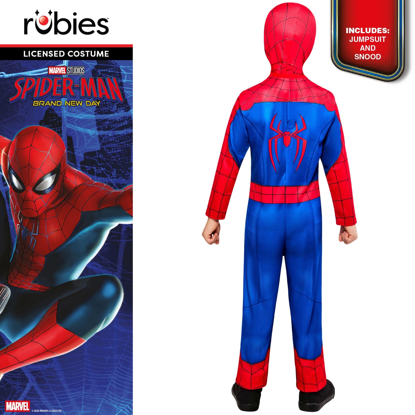 Rubies Official Brand New Day Spider-Man Classic Kids Costume, Childrens Fancy Dress, Size 7-8 Years