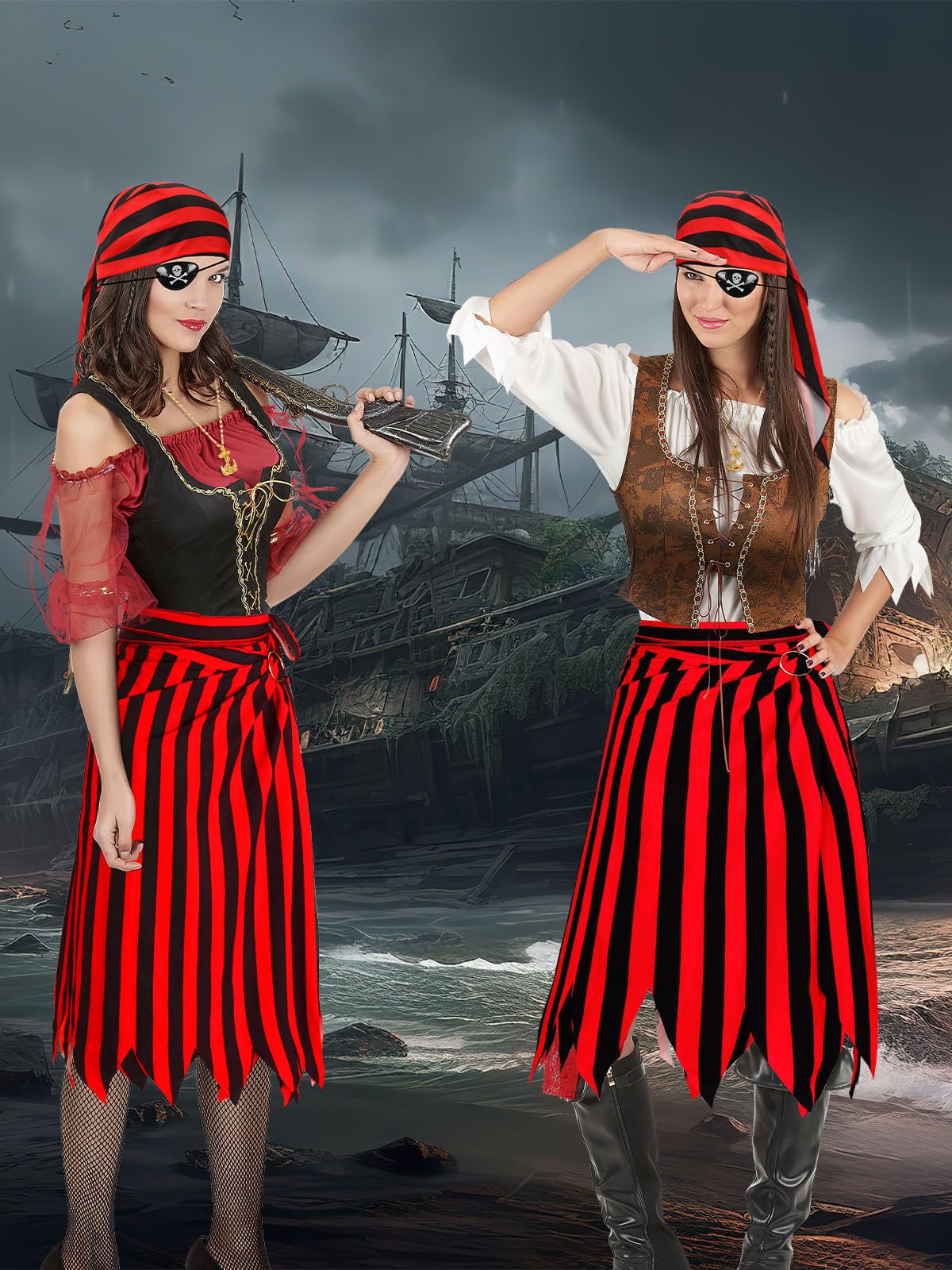 Pirate Costume Pirate Skirt Costume Women Pirat Open Design Skirt
