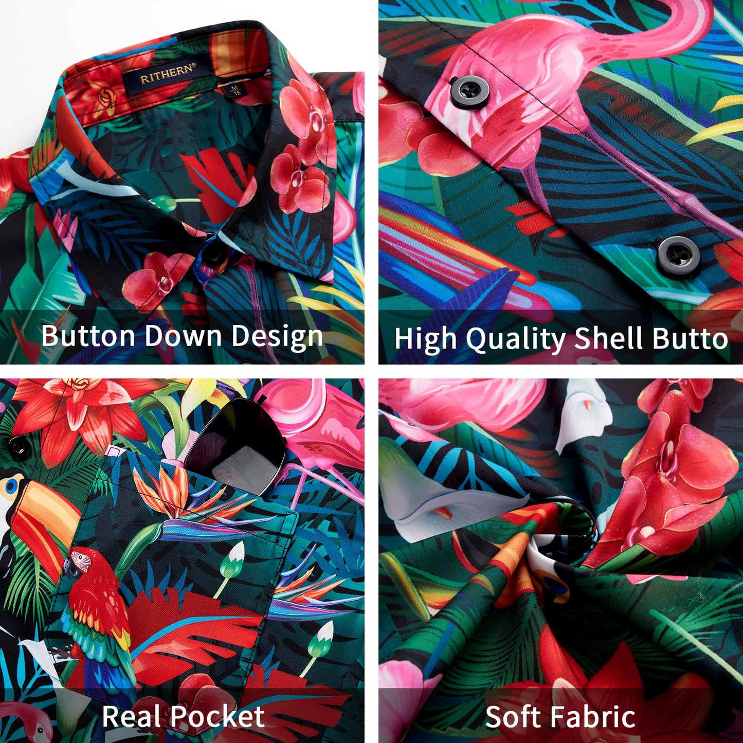 Hawaiian Shirts for Men Summer Short Sleeve Casual Funky Men Hawaii