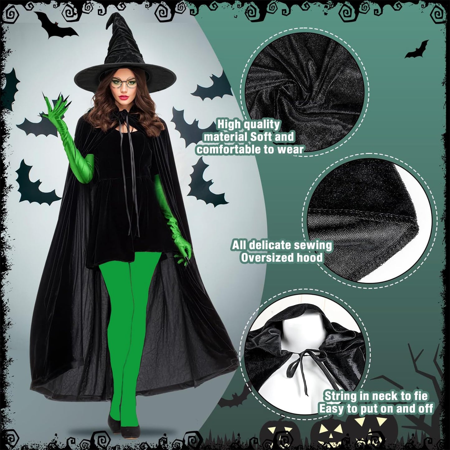 Halloween Costumes Adult Women - Witch Costumes Set Witch Cape