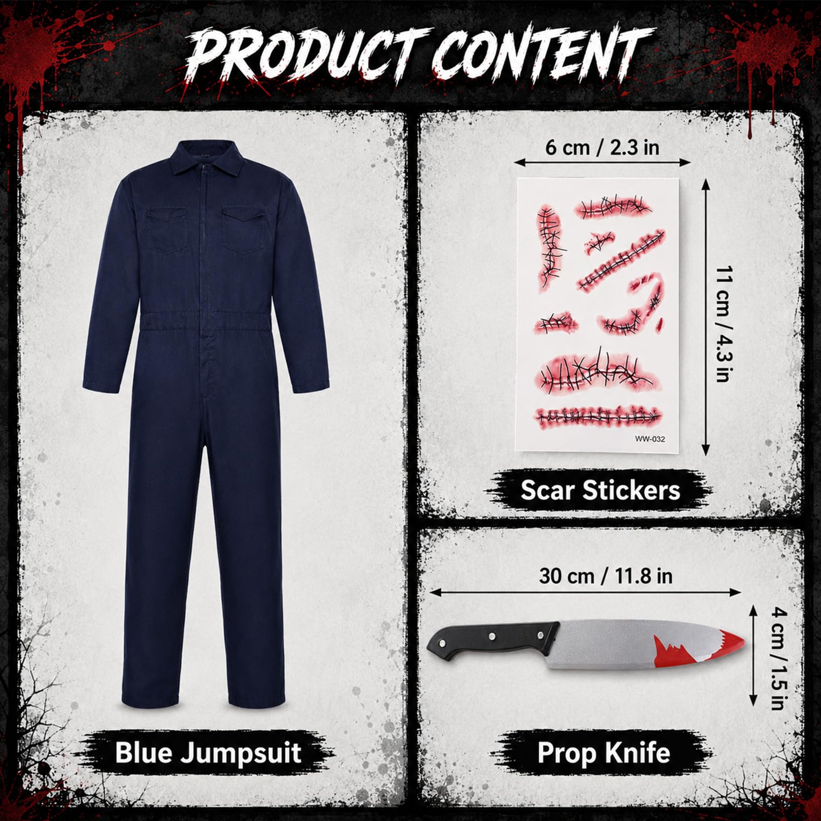 Michael Myers Costume Adult Halloween Mike Myers Jumpsuit Outfit (image 5)