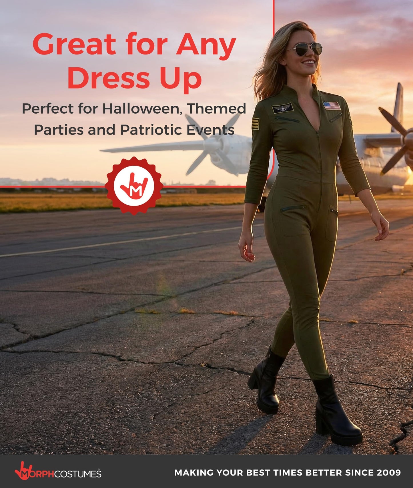 Army Fancy Dress for Women - Ladies Fighter Pilot Fancy Dress