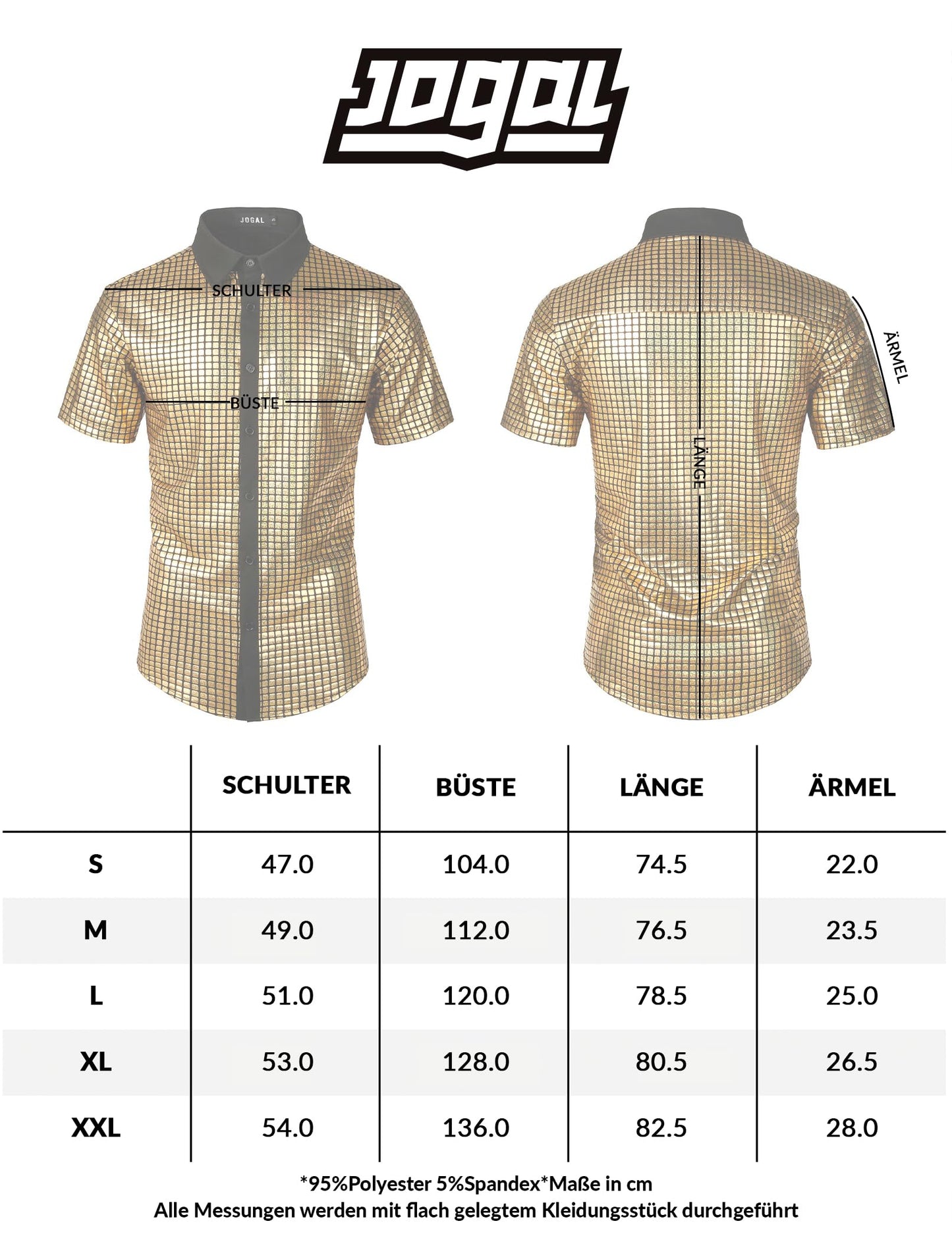 Men's Dress Shirt Sequins Button Down Short Sleeve Shirts 70s Disco (image 7)