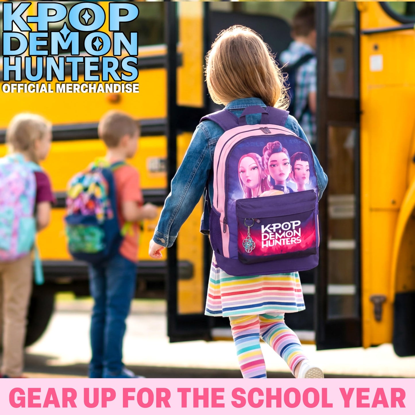 Huntrix Kpop Demon Hunters Girls Backpack - Adjustable Straps