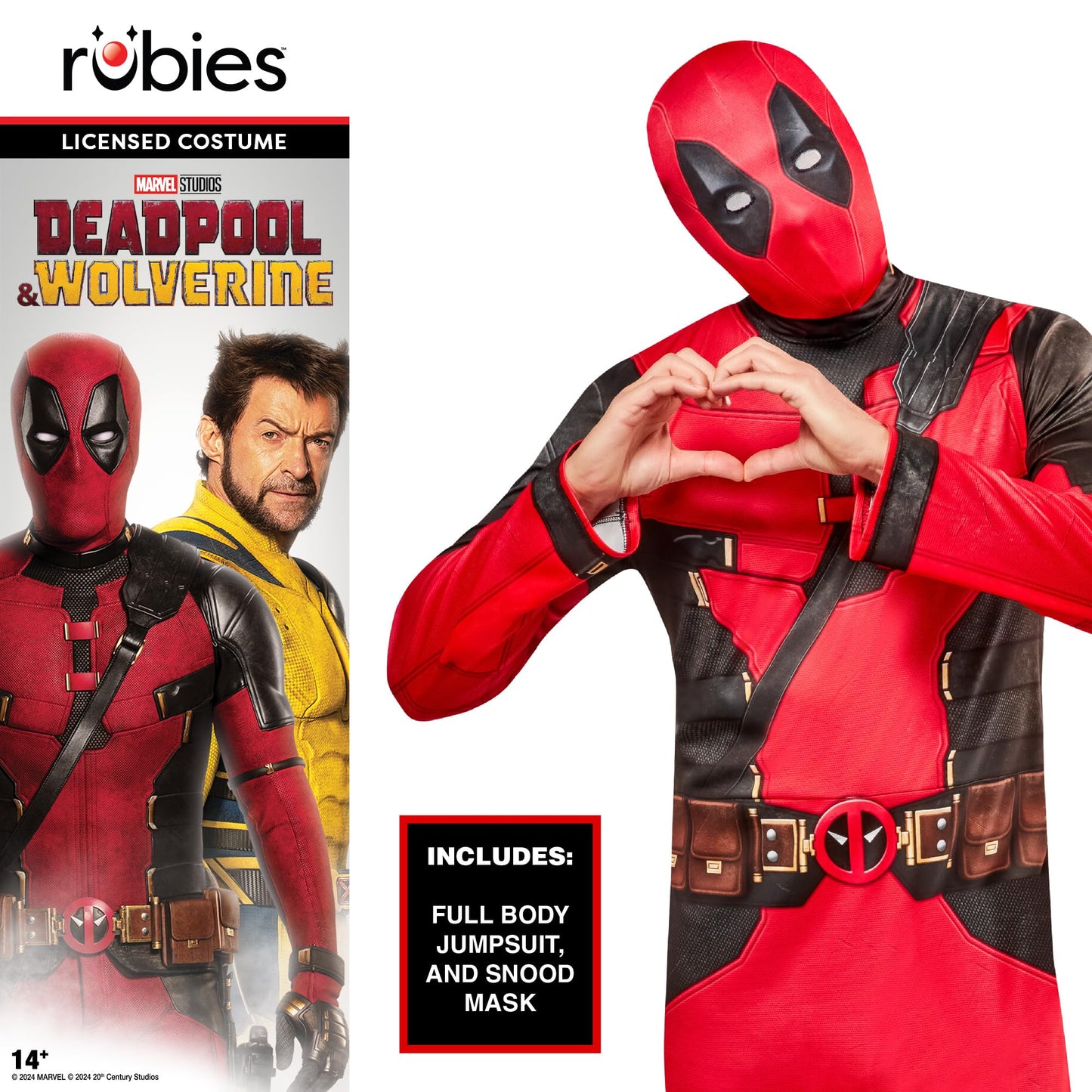 Deadpool Adult Fancy Dress - Men - Multicoloured - L Halloween