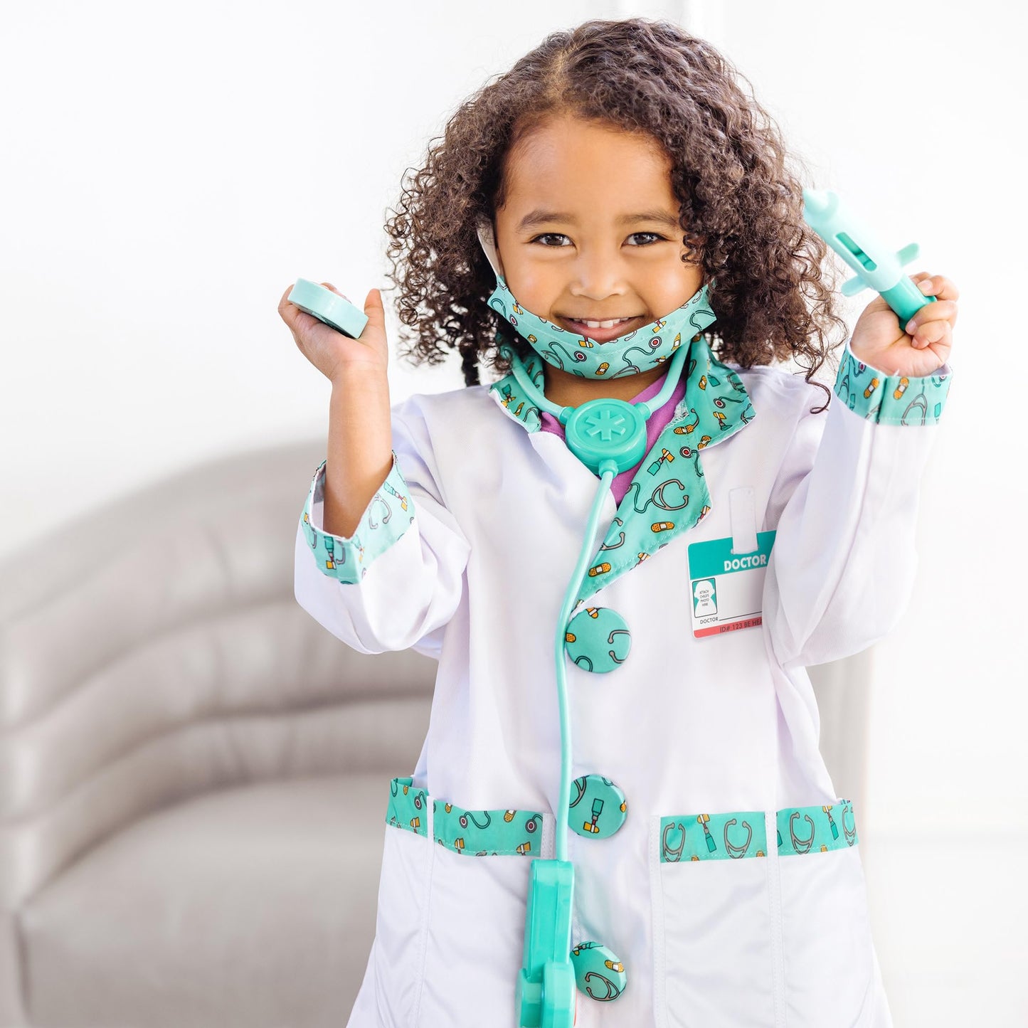 Melissa & Doug Doctor Costume | Role Play Clothes for Kids, with Coat & Stethoscope | Age 3-6