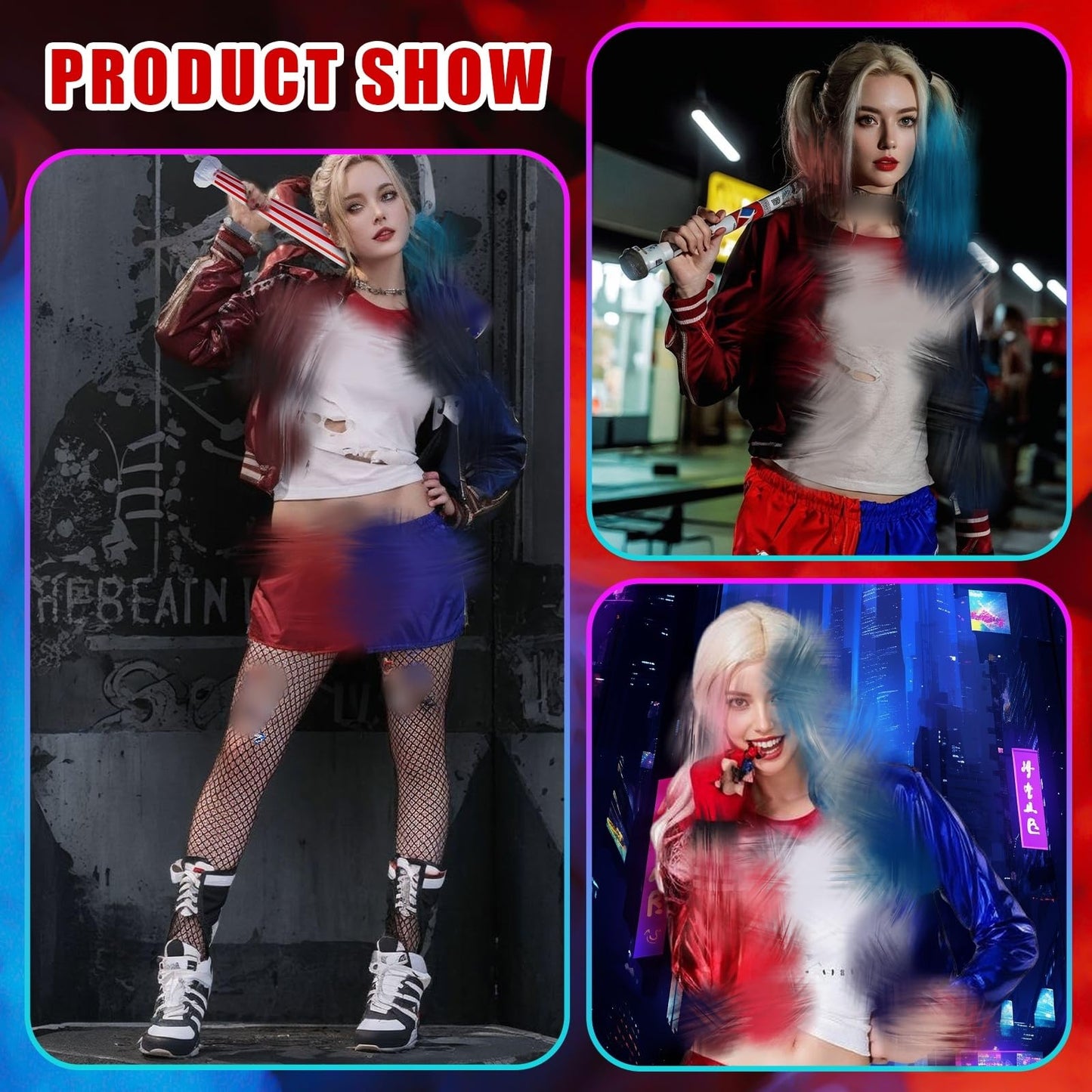 Costumes for Women Halloween- Villain Fancy Dress Harley Costume