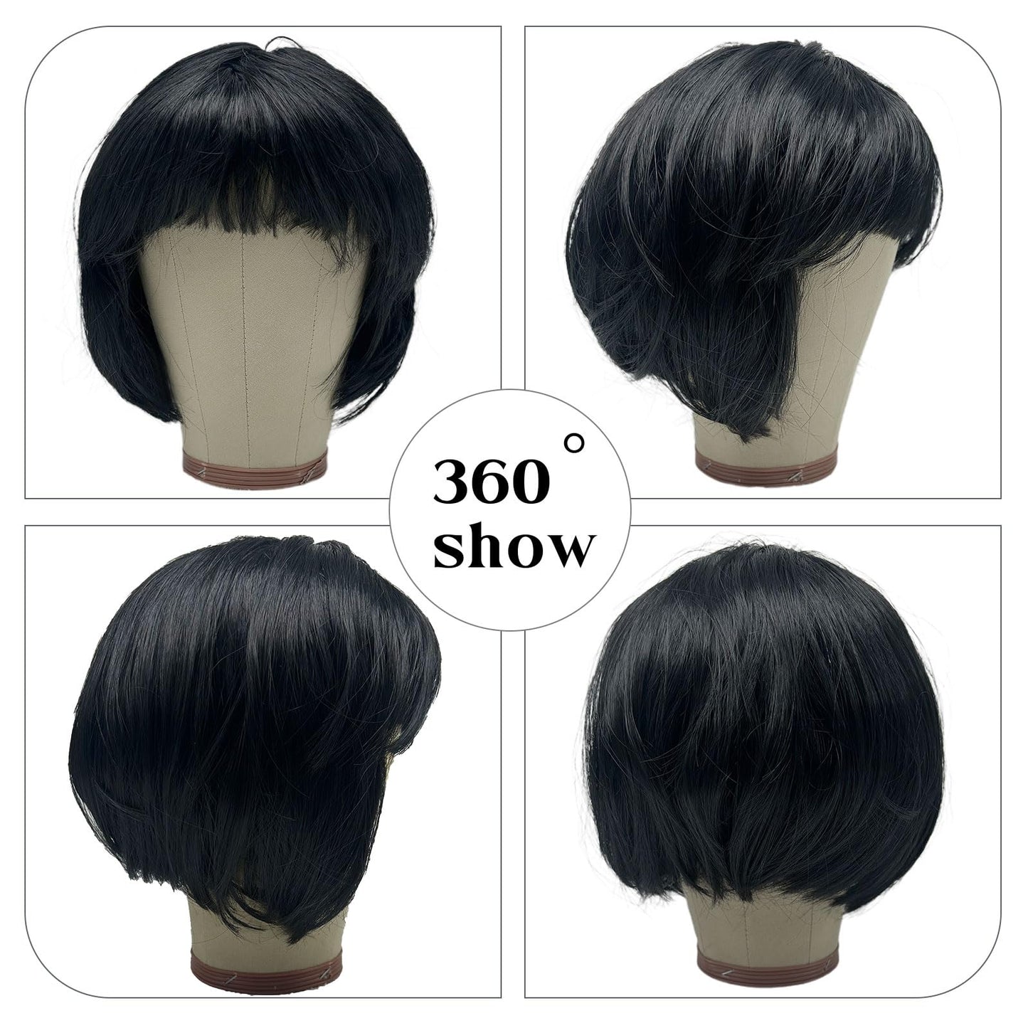 Welsh TV Character Costume - Black Short Bob with Fringe - Welsh (image 3)