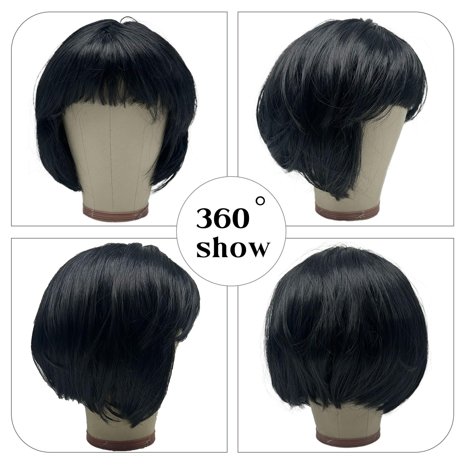 Welsh TV Character Costume - Black Short Bob with Fringe - Welsh (image 3)