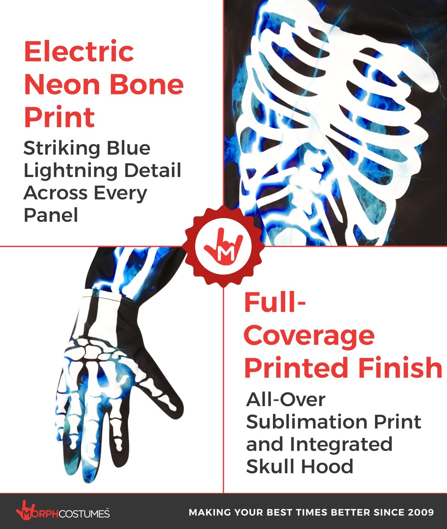 Morph Blue Skeleton Costume Kids, Halloween Costumes Skeleton Kids, Halloween Costumes For Kid, Medium