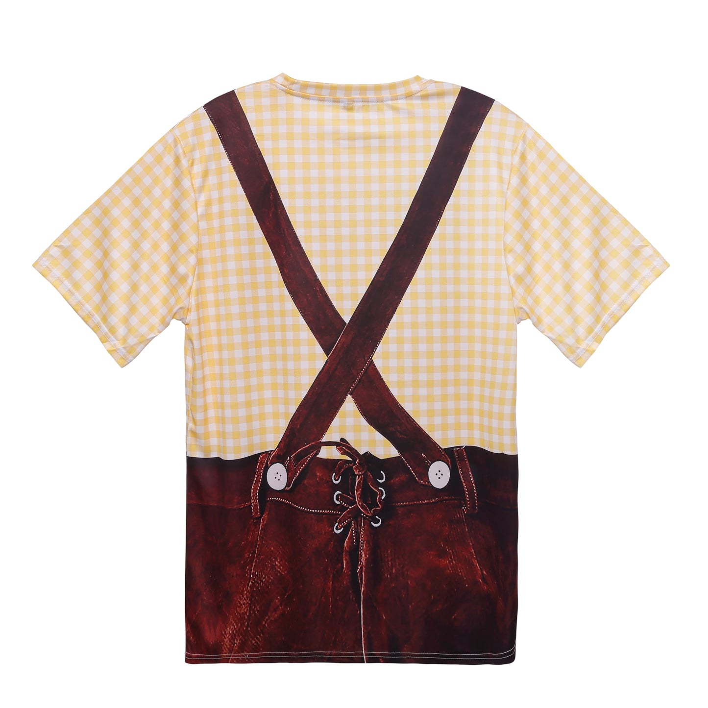 LIKPOJA Men's Bavarian Oktoberfest Costume Shirts German Beer Short Sleeve T-Shirts for Adult(Yellow A,2XL)