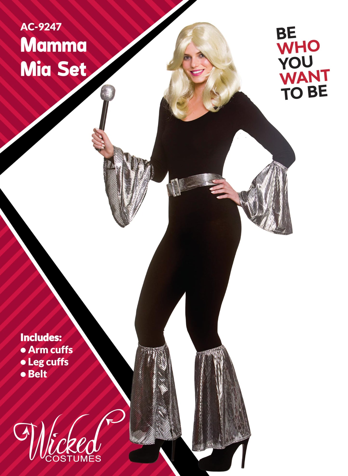 Adult 70s Disco Pop Star Accessory Set - Retro Fancy Dress Party (image 4)