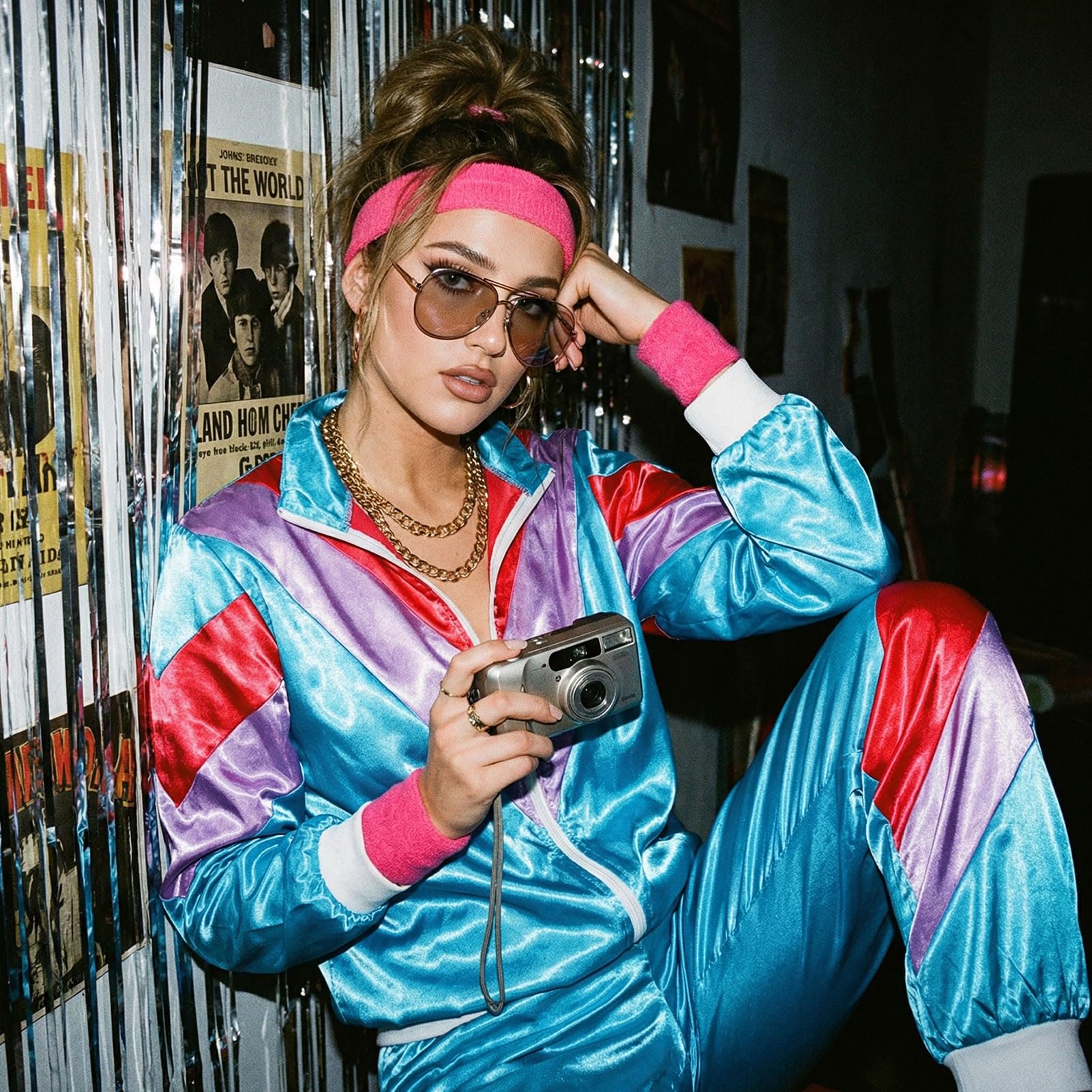 80s 90s Retro Shell Suit Tracksuit Set - Height of Fashion 4-Piece (image 5)