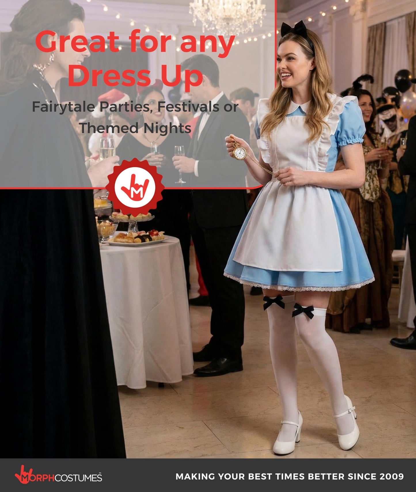 Fun Shack Alice Costume Adult Women Dress Inspired By Book Character For World Book Day Fancy Dress, Large