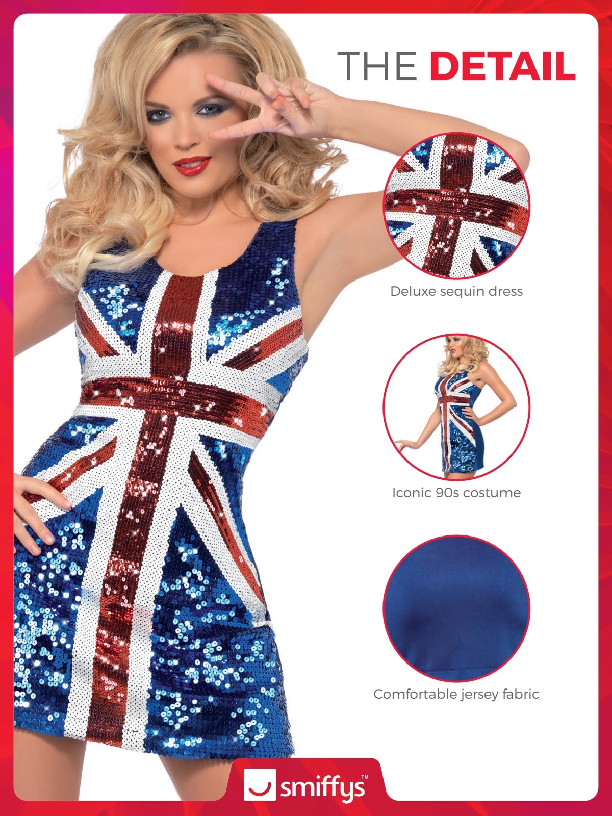 Smiffy's Fever All That Glitters Rule Britannia Costume (Medium) - Women: 12-14