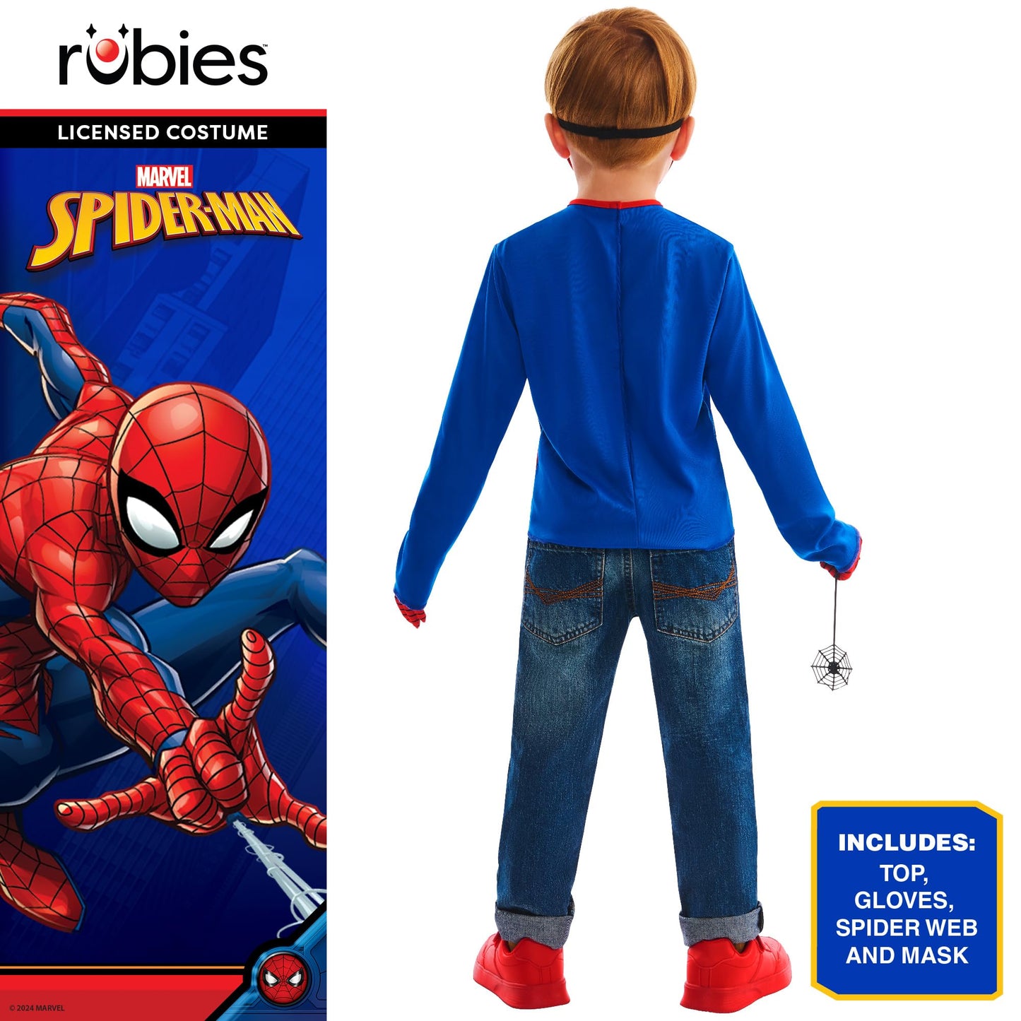 Rubies Official Marvel Spiderman Dress Up Set Child Costume, Kids Fancy Dress, Size Ages 4-6 Years Halloween