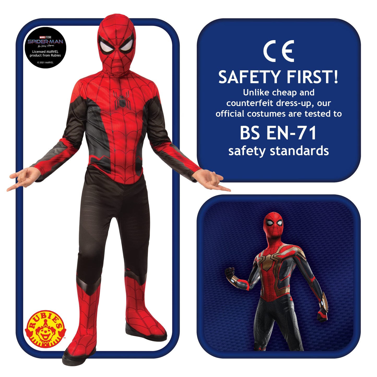 Rubies Official Marvel Spider-Man No Way Home Classic Childs Black and Red Costume, Kids Superhero Fancy Dress, Age 5-6 Years Halloween Halloween