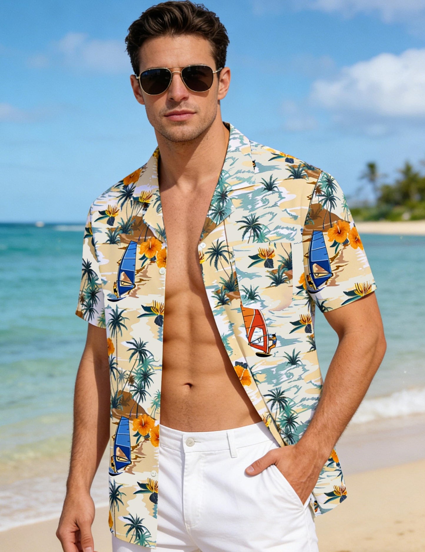 Men's Hawaiian Shirt Short Sleeve - Casual Button Down Shirts