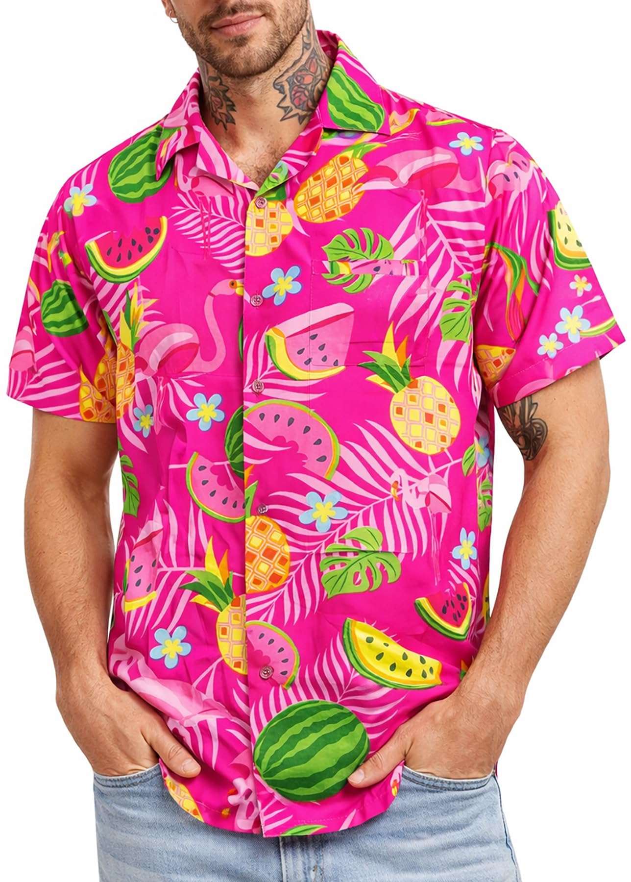 Hawaiian Shirt for Men - Tropical Men's Hawaiian Shirt Short Sleeve