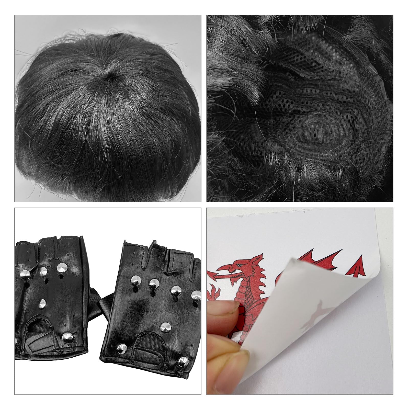 Welsh TV Character Costume - Black Short Bob with Fringe - Welsh (image 4)