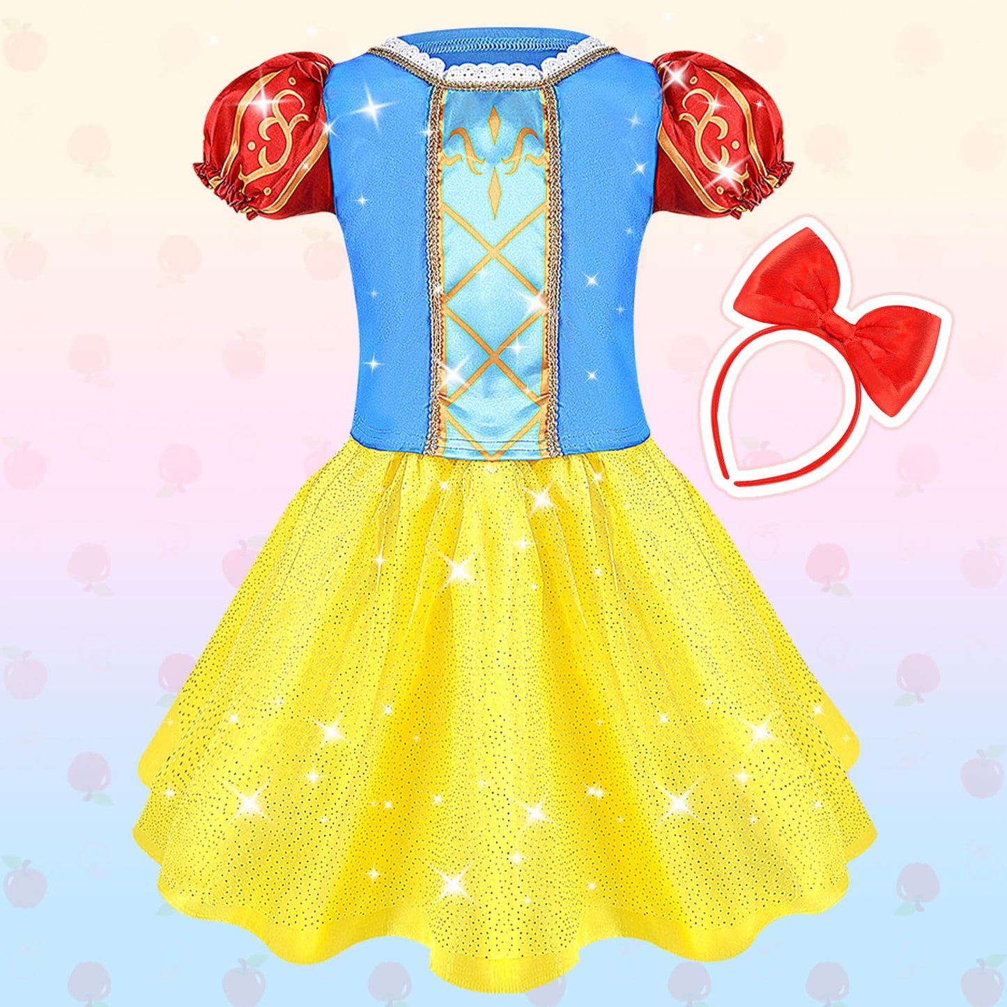 Dreamon Princess Costumes for Girls 5 Sets Princess Dress Up for Kids Fancy Dress Toddler Clothes for 3 4 5 6 Years Old Girls Christmas Birthday Carnival Gifts