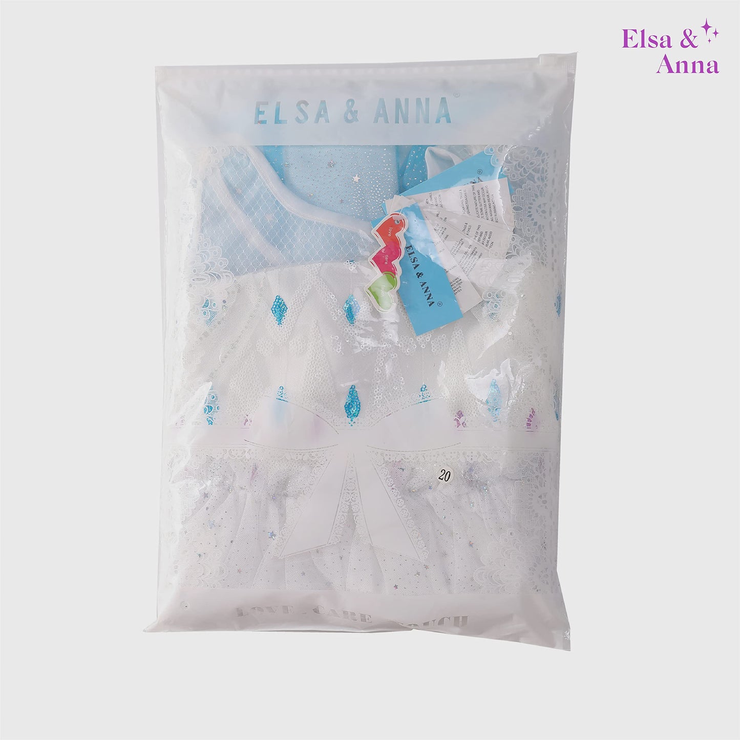 ELSA & ANNA Princess Costumes for Girls - Snow Queen Fancy Dress for Girls - Princess Dress Up - Girls Fancy Dress for Parties, Birthdays, Cosplay & Halloween - Fancy Dress Girls - 3-4 Years EL2102