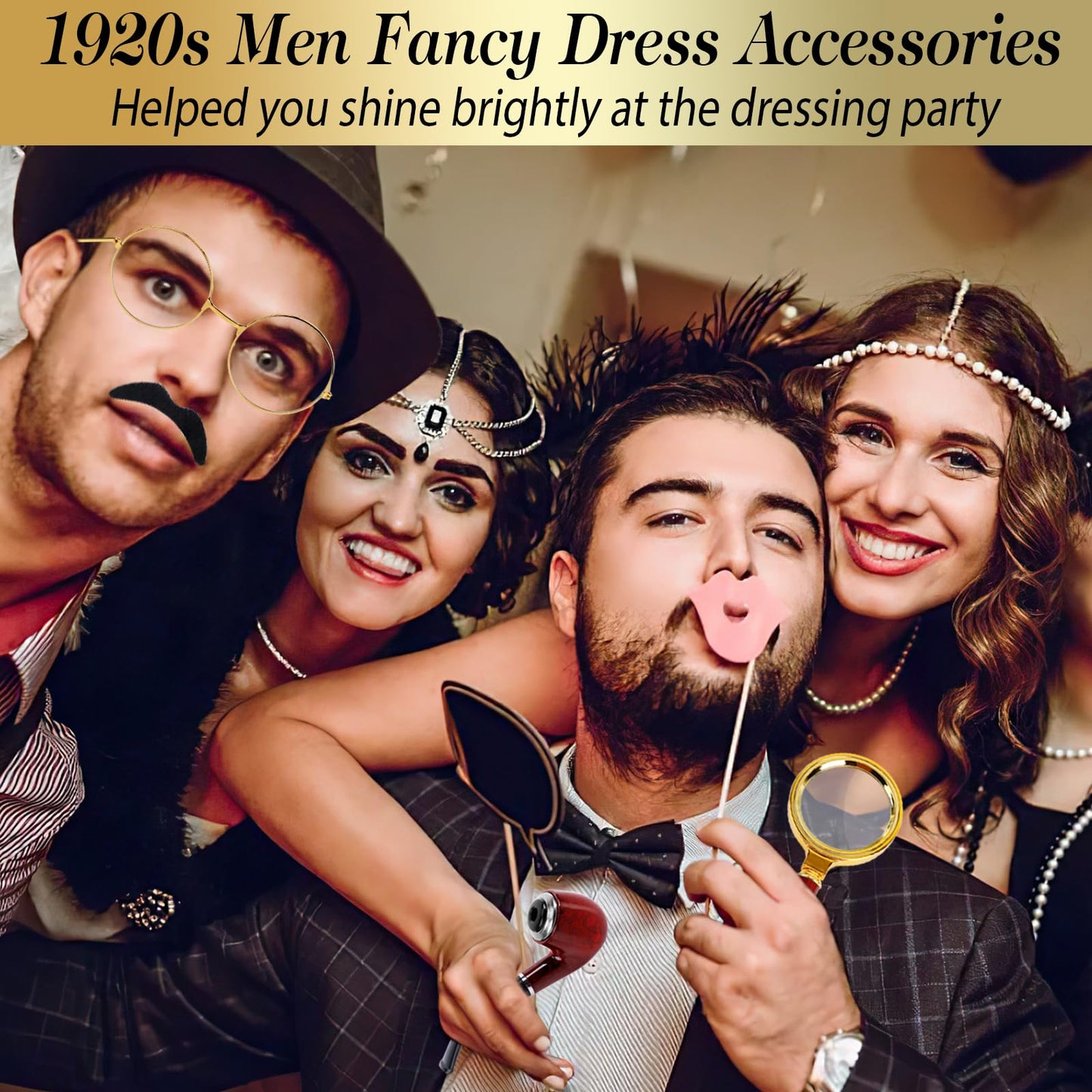 20s Costume Men's Gatsby - Peaky Blinders Costume with Hat Glasses