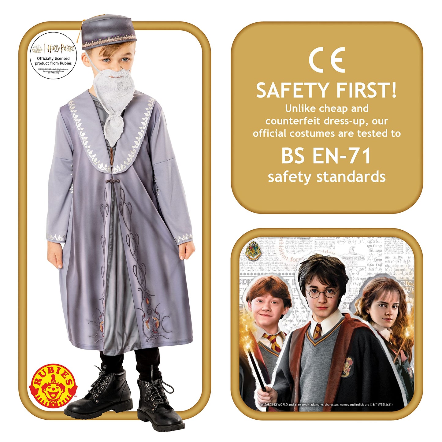 Rubies Official Harry Potter Dumbledore Child Costume, Book Day Kids Fancy Dress, Age 5-6 years Halloween Halloween